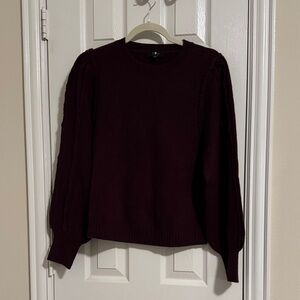 7 For All Mankind Deep Burgundy Crew Neck Sweater